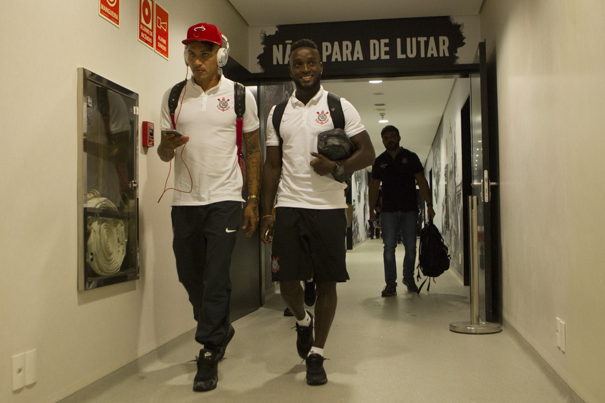 Nos vestiários antes do jogo realizado esta noite na Arena Corinthians entre Corinthians/Brasil x Once Caldas/Colômbia, jogo de ida válido pela Pré Libertadores 2015