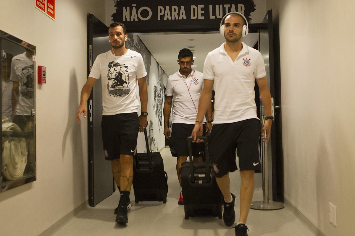 Nos vestirios antes do jogo realizado esta noite na Arena Corinthians entre Corinthians/Brasil x Once Caldas/Colmbia, jogo de ida vlido pela Pr Libertadores 2015