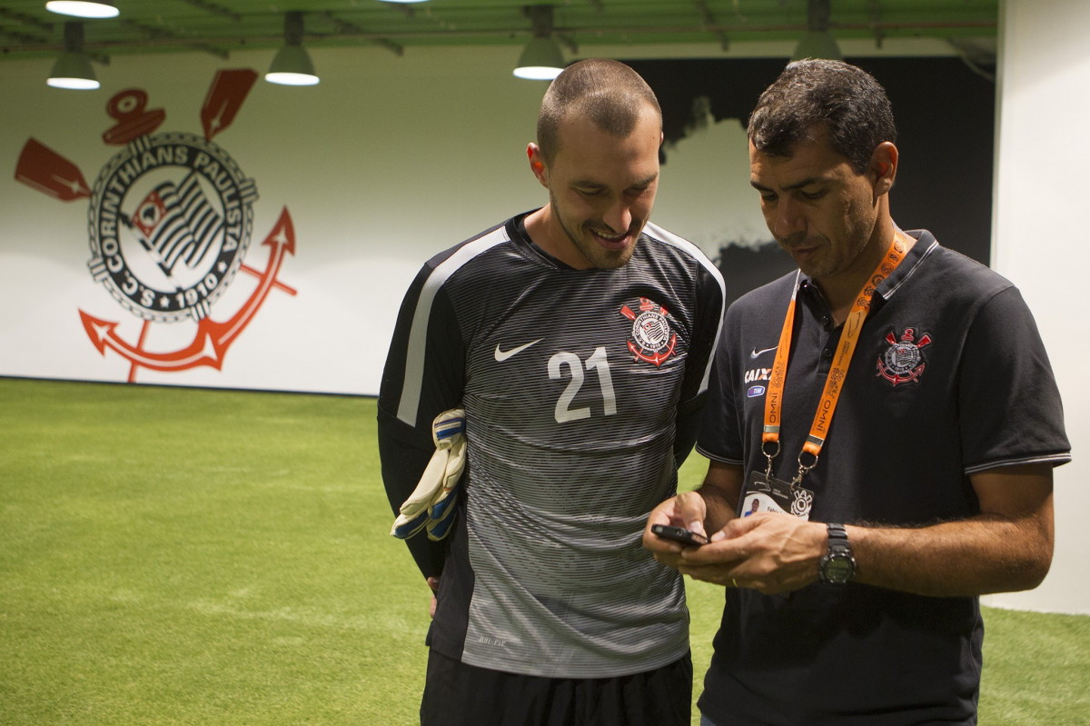 Nos vestiários antes do jogo realizado esta noite na Arena Corinthians entre Corinthians/Brasil x Once Caldas/Colômbia, jogo de ida válido pela Pré Libertadores 2015