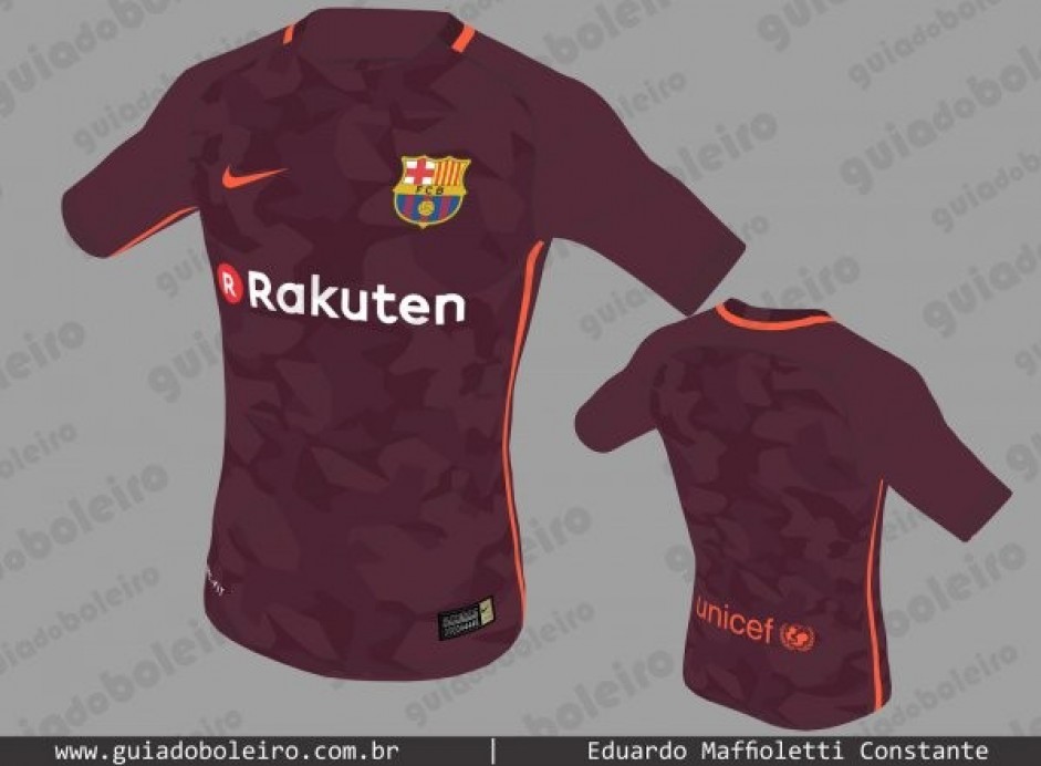 Projeo da nova camisa alternativa do Barcelona