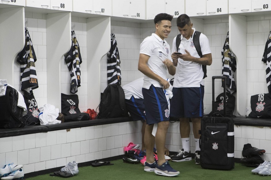 Marquinhos Gabriel e Marciel se preparando para encarar o So Paulo, pelo Paulisto