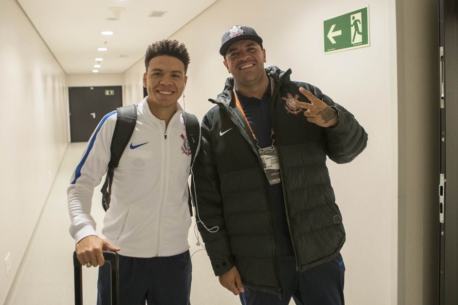 Marquinhos Gabriel chegando  Arena para enfrentar o Internacional, pela Copa do Brasil