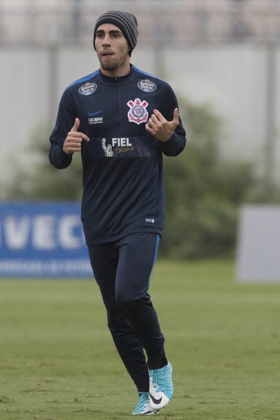 Gabriel durante treino preparatório para a final contra a Ponte