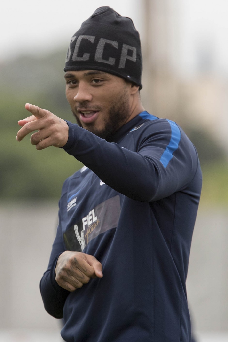 Kazim durante treino preparatrio para a final contra a Ponte