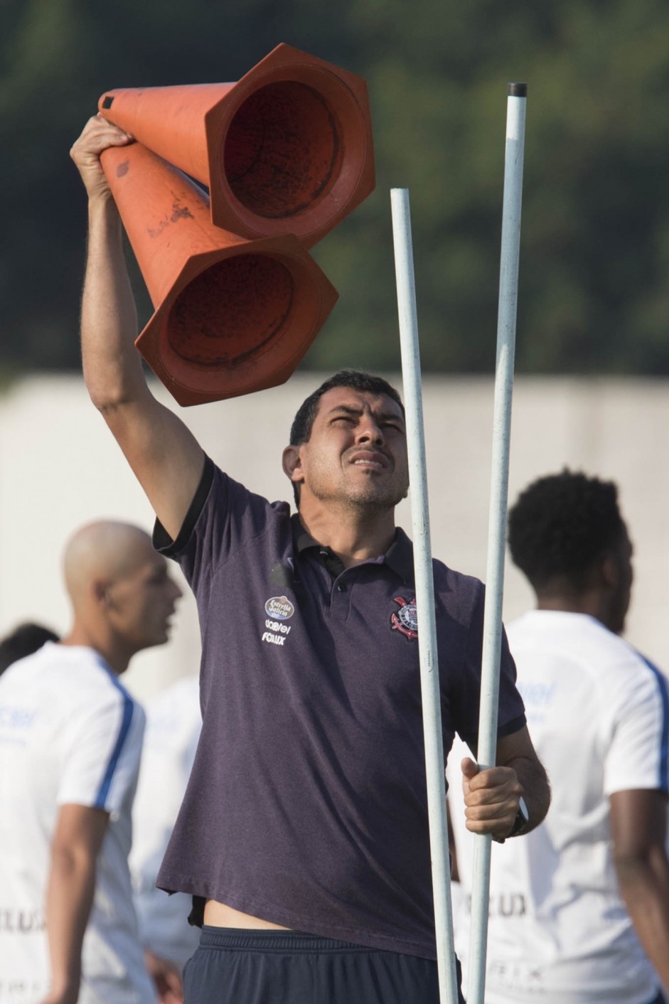Carille também pegou no pesado no treino de hoje