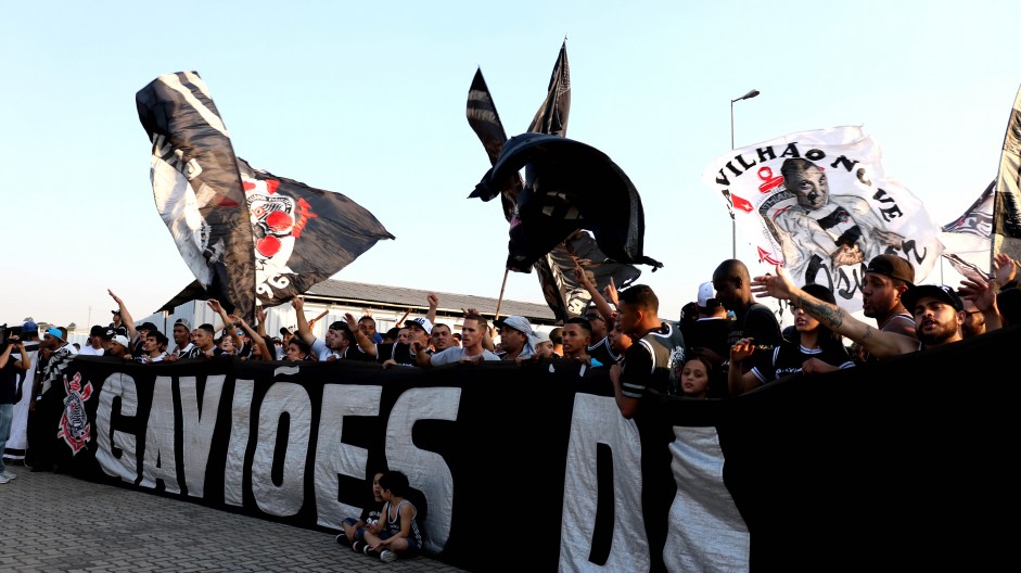 A torcida compareceu em peso já que não poderá ir ao Allianz Parque