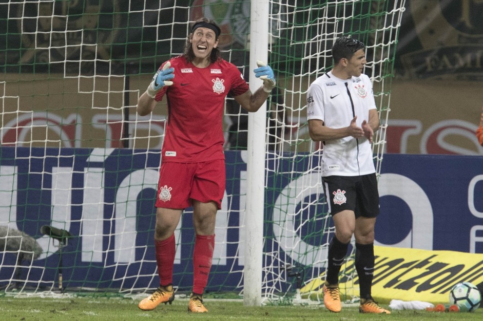 Cássio no jogo contra o Palmeiras, fora de casa