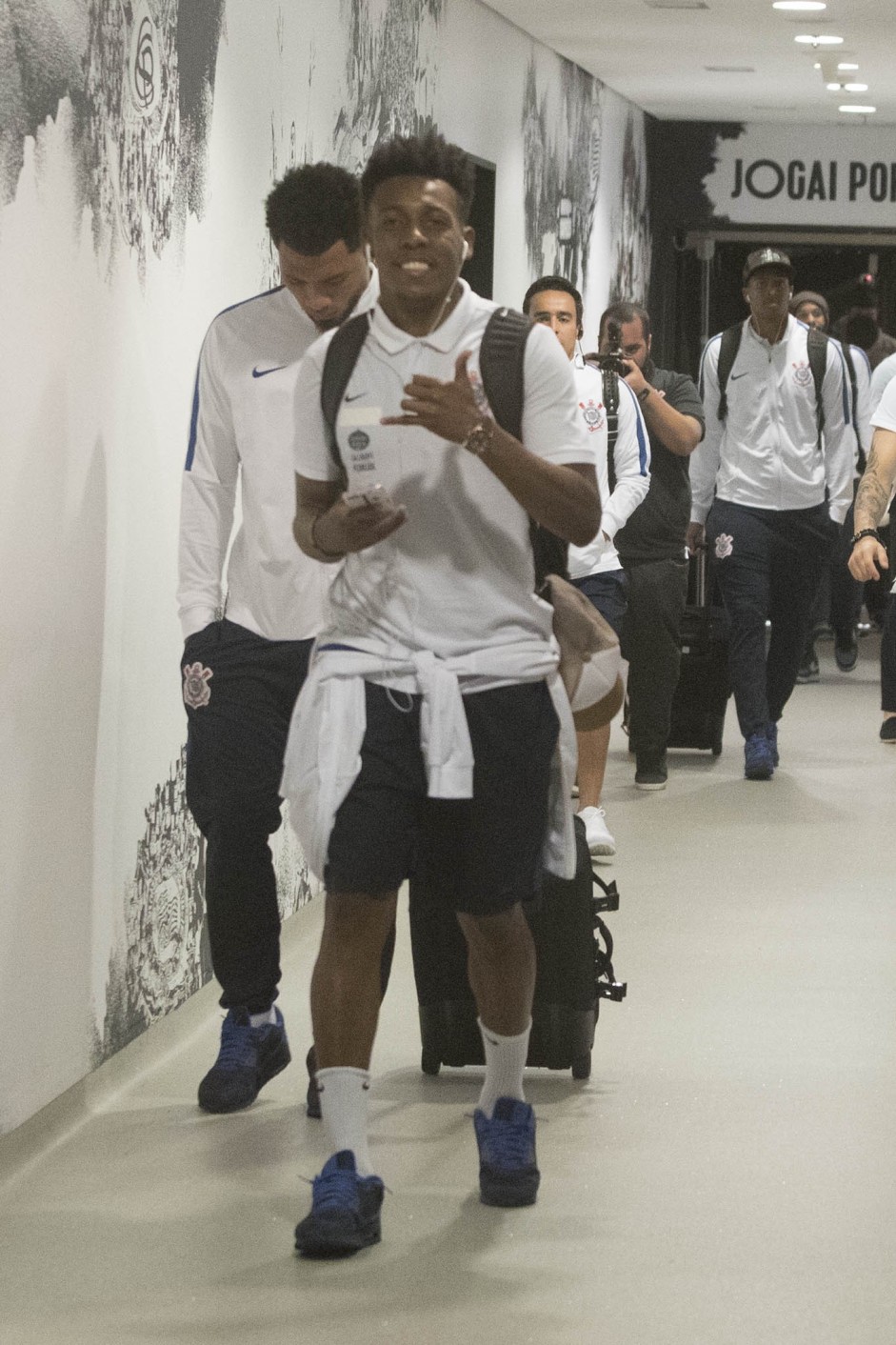 Moisés chega na Arena para o jogo contra a Ponte Preta