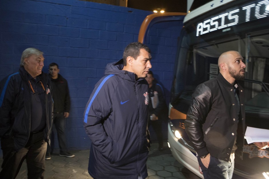 Fbio Carille, Alessandro e Flvio Adauto da partida contra o Ava pelo campeonato brasileiro