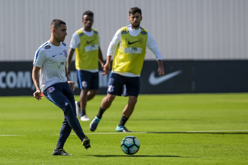 Gabriel no treino da manhã antes do embarque para o Rio