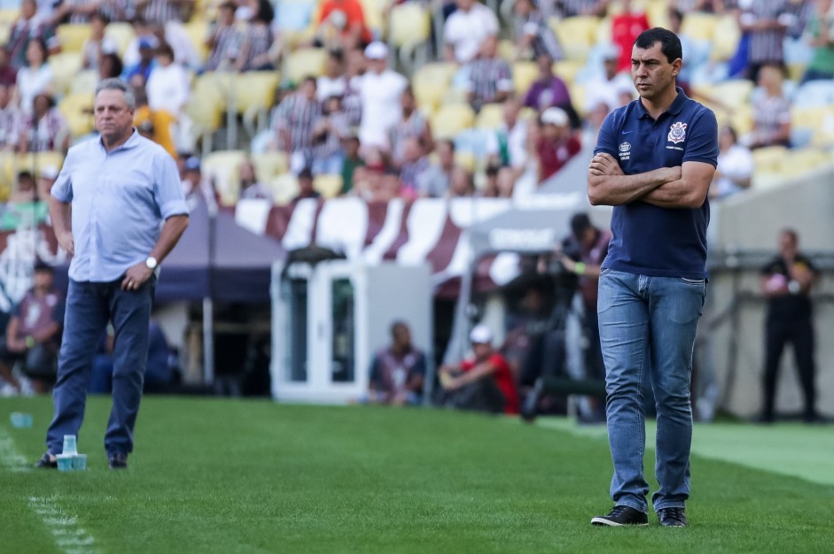 Fbio Carille na partida contra o Fluminense no Maracan pelo Brasileiro 2017