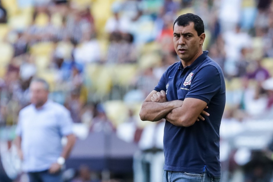 Fábio Carille na partida contra o Fluminense no Maracanã pelo Brasileirão 2017