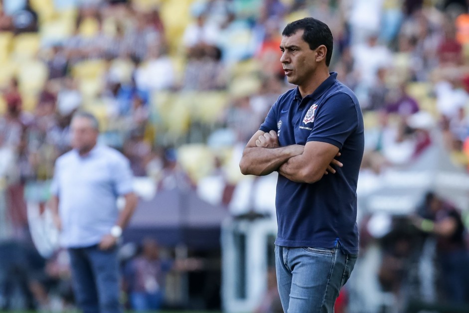 Fábio Carille na partida contra o Fluminense no Maracanã pelo Brasileirão 2017