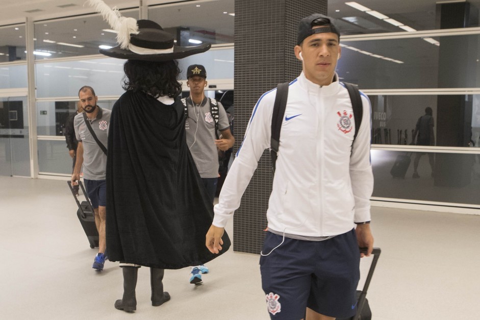 O xerifião Balbuena chega à Arena Corinthians para jogo contra o Avaí