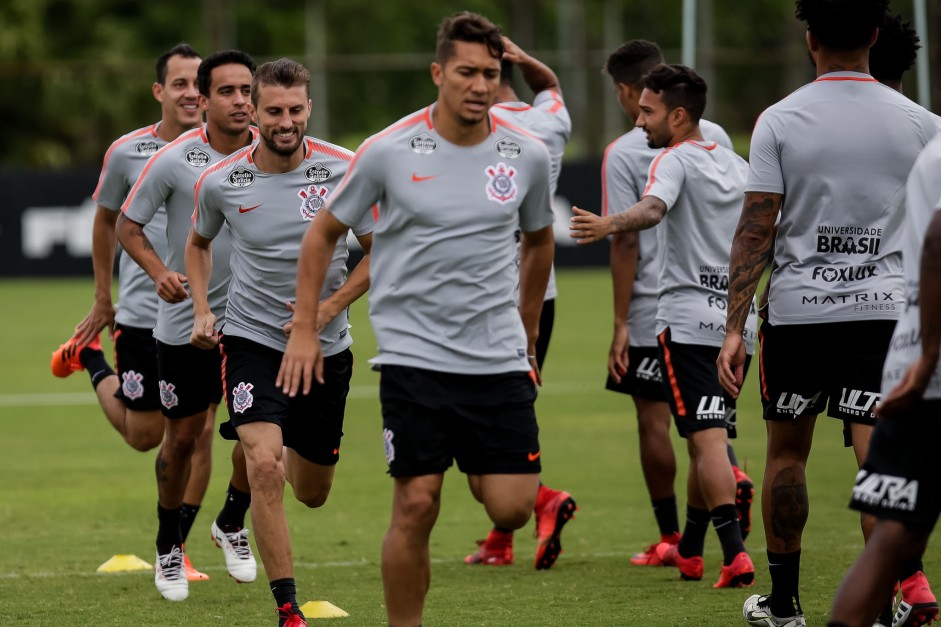 Elenco corinthiano em treinamento para enfrentar o So Paulo, pelo Paulisto 2018