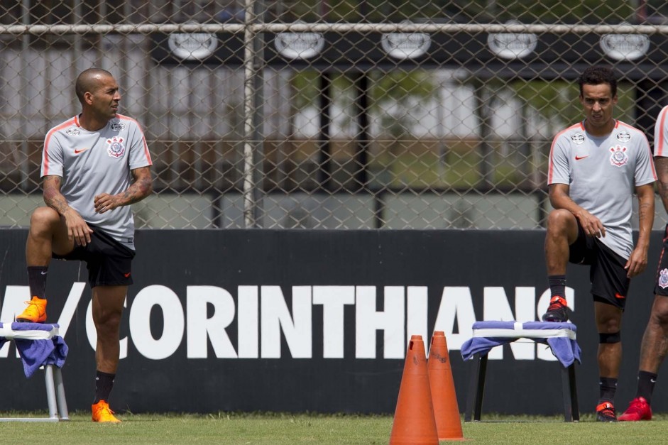 Sheik e Jadson no treino de hoje no CT