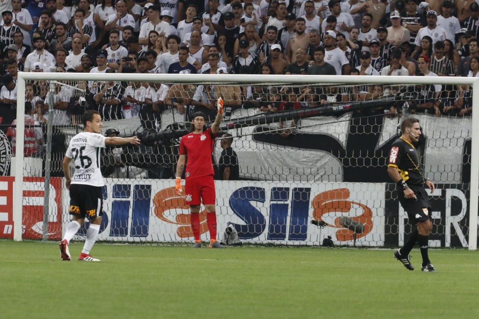 Cssio durante o primeiro jogo da final contra o Palmeiras, pelo Paulisto 2018