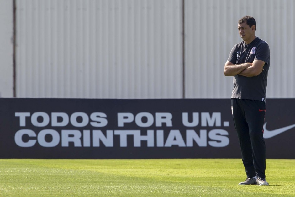 Fbio Carille comanda ltimo treino antes de jogo contra o Cear, na Arena Corinthians