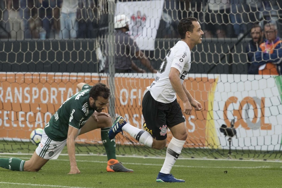 Rodriguinho marcou o gol da vitria contra o Palmeiras, na Arena Corinthians, pelo Brasileiro