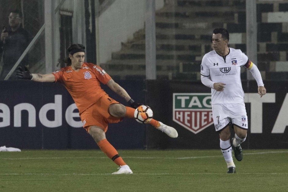 Cássio foi o herói do jogo contra o Colo-Colo, no Chile, pela Libertadores 2018