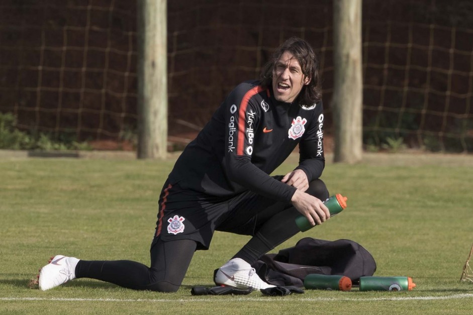 Cssio no ltimo treino da equipe em Chapec, para a Copa do Brasil