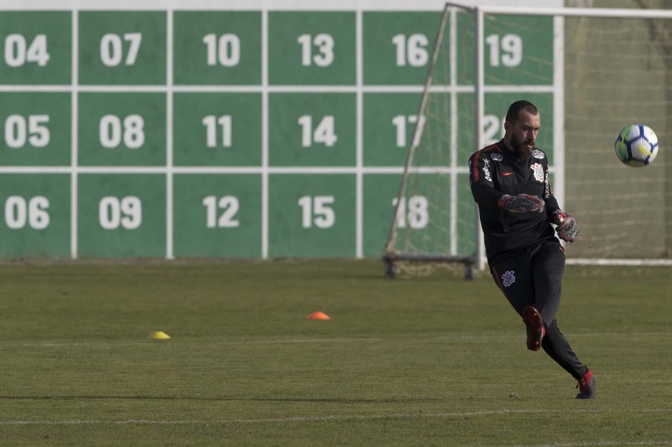 Walter no treino em Chapecó, o último antes do contra a Chapecoense, pela Copa do Brasil