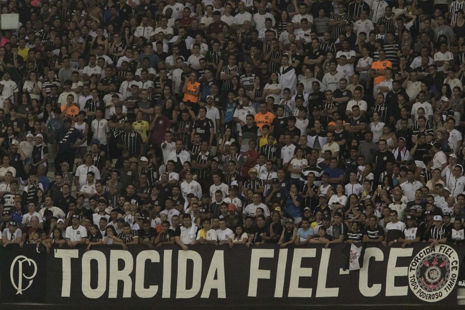 A Fiel marcou presena na partida contra o Cear, que foi em Fortaleza