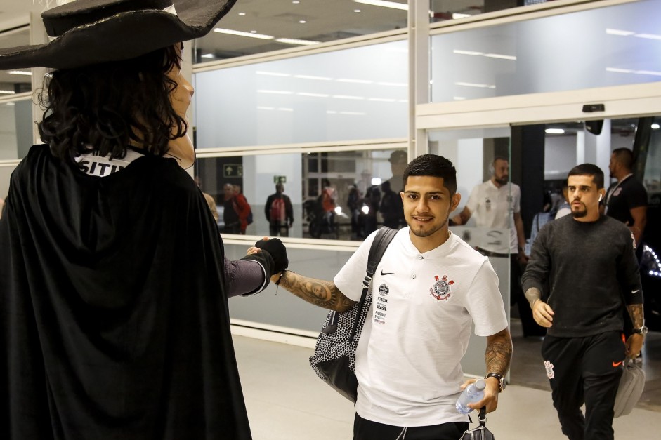 Sergio Daz chega  Arena Corinthians para semifinal contra o Flamengo