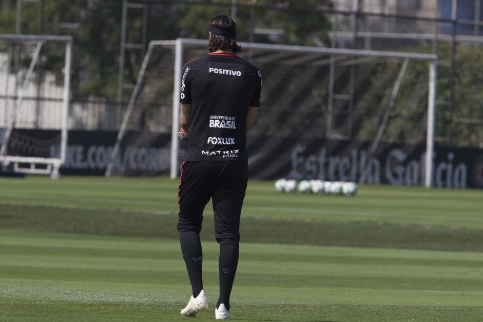 Goleiro Cássio no penúltimo treino antes de enfrentar o Grêmio, pelo Campeonato Brasileiro