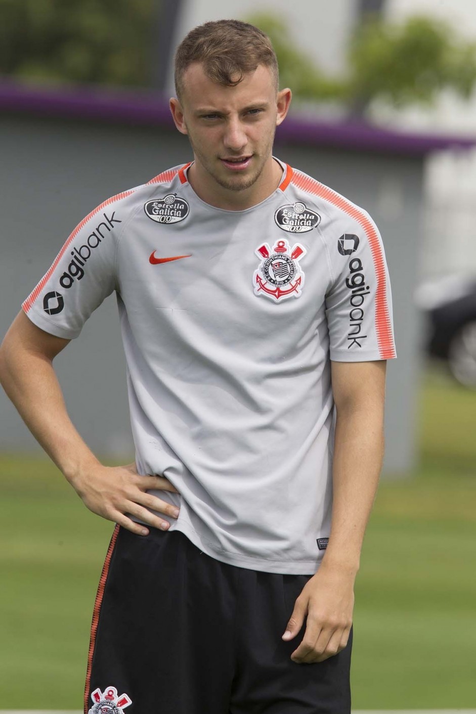 Carlos Augusto durante o último treino do Corinthians no ano de 2018