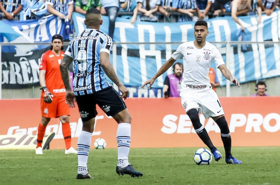 Lo Santos durante jogo contra o Grmio, o ltimo pelo Brasileiro 2018