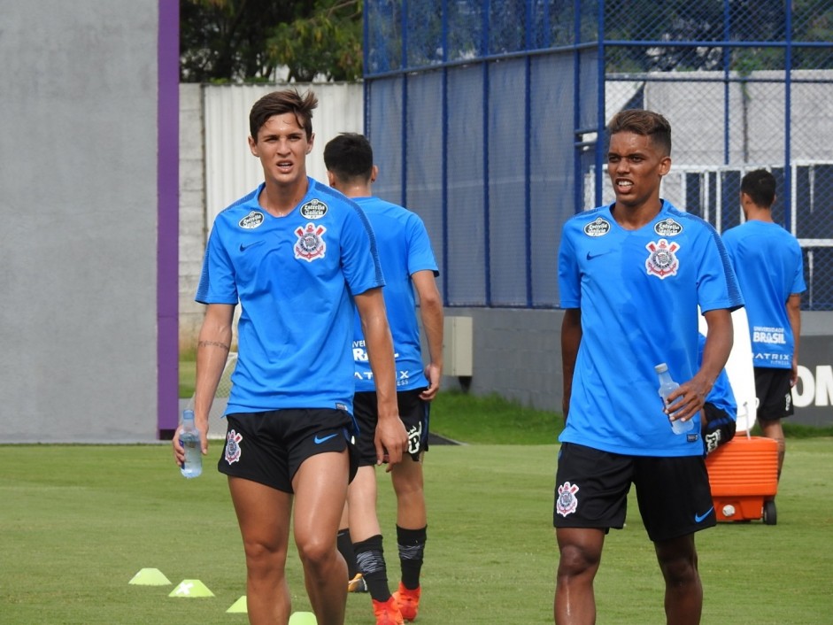 Mateus Vital e Pedrinho no primeiro treino da temporada 2019