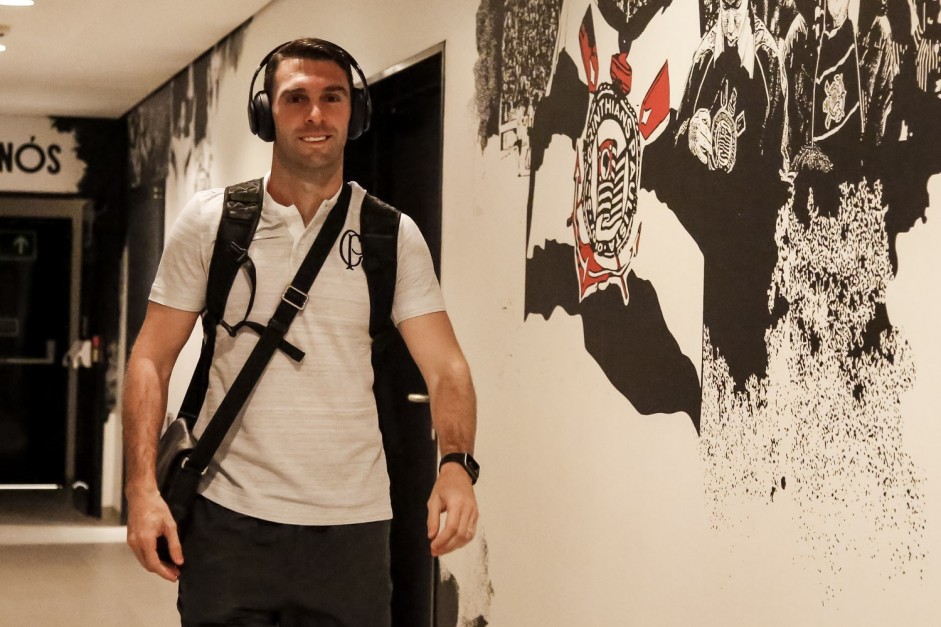 Boselli chega ao vestirio da Arena Corinthians para o jogo contra o Red Bull