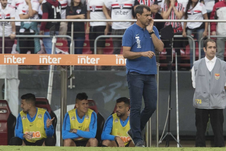 Fbio Carille comandou o empate contra o So Paulo, pela final do Paulisto 2019