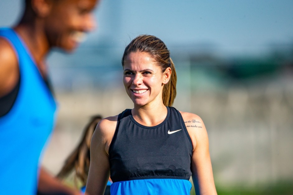 Erika no treino do Corinthians Futebol Feminino desta quarta-feira