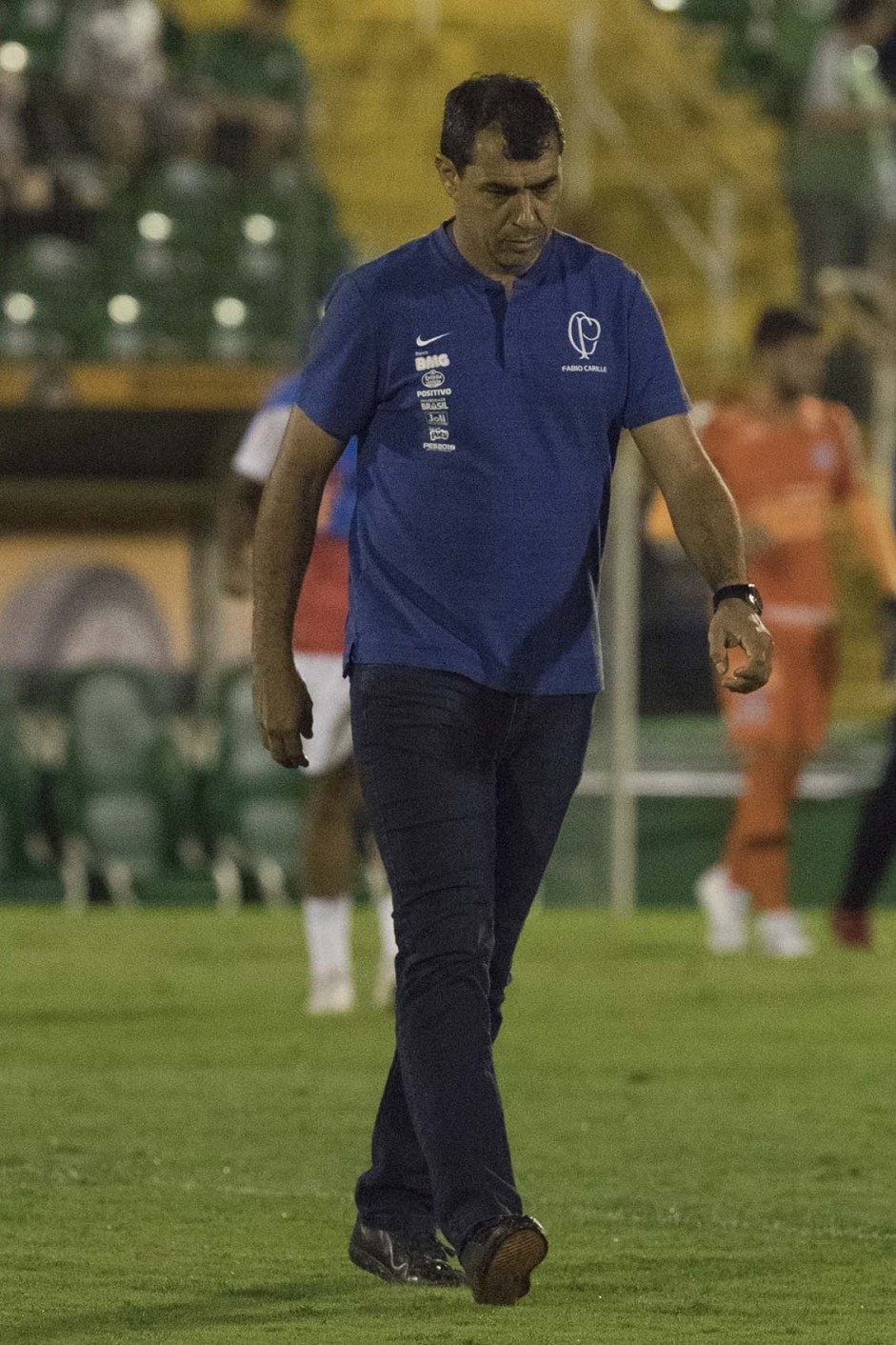 Fábio Carille durante a derrota para a Chapecoense, na Arena Condá, pela Copa do Brasil