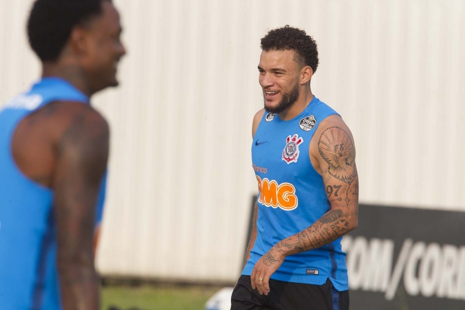 Andr Lus no treino de reapresentao do Corinthians aps conquista do Campeonato Paulista