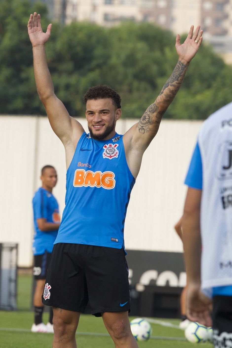 Andr no treino de reapresentao do Corinthians aps conquista do Campeonato Paulista