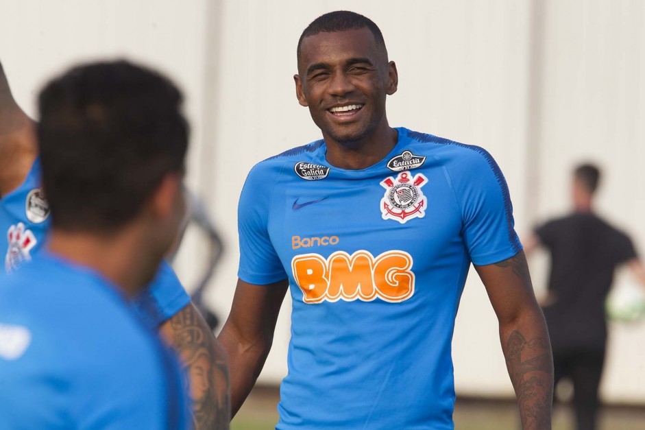Zagueiro Marllon no treino de reapresentação do Corinthians após conquista do Campeonato Paulista
