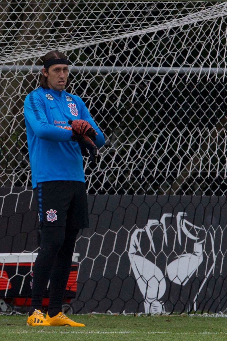 Cássio no último treino antes do jogo contra a Chapecoense, pela Copa do Brasil