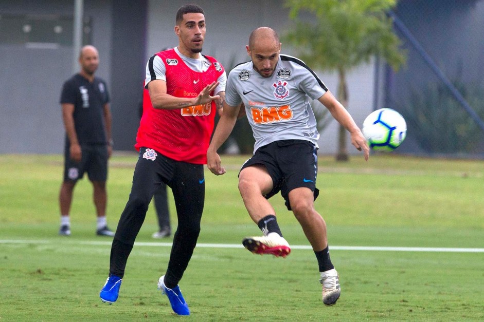 Gabriel e Rgis no treino de hoje no CT Joaquim Grava