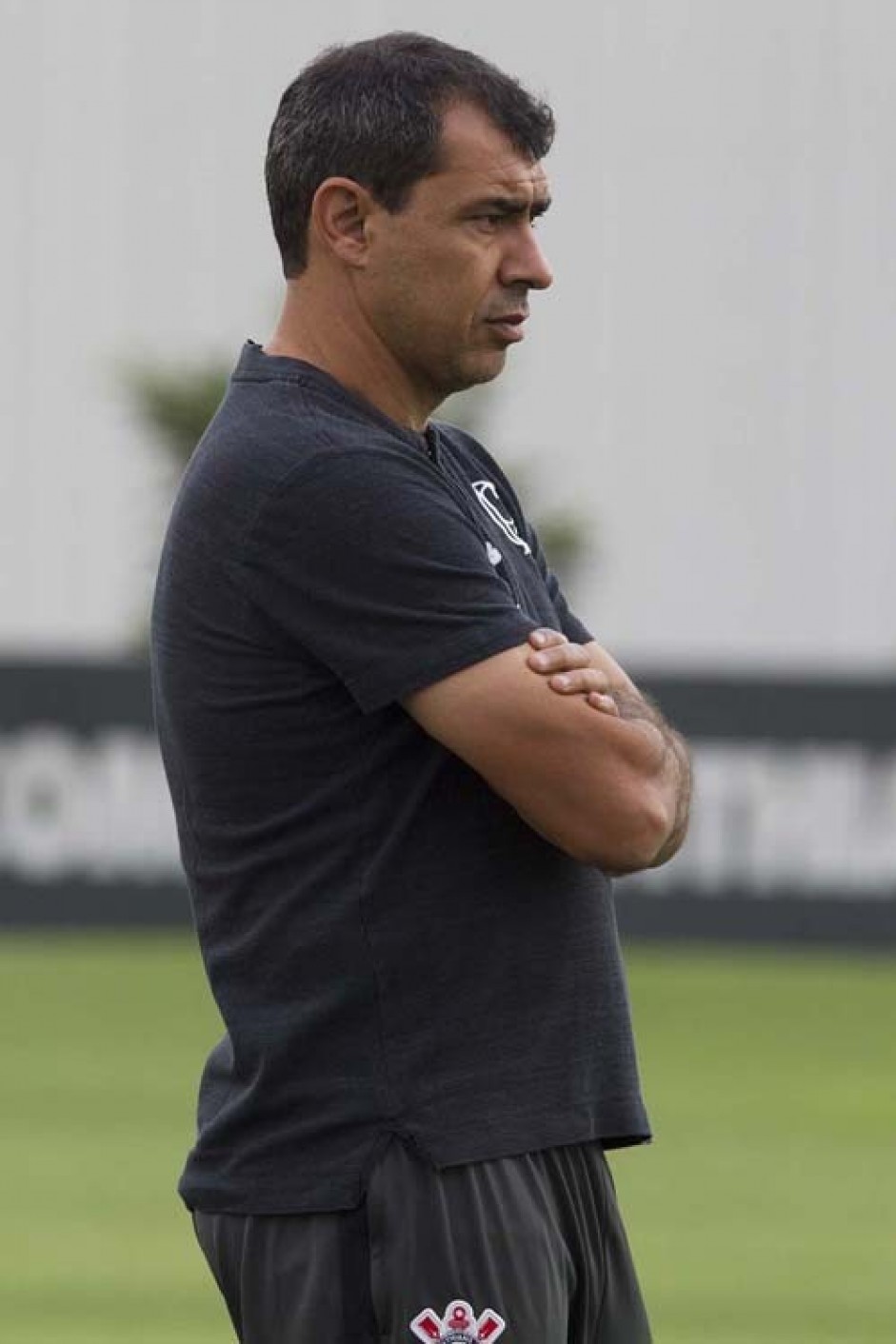 Fábio Carille no treino de reapresentação do Corinthians após derrota para o Bahia, pelo Brasileirão