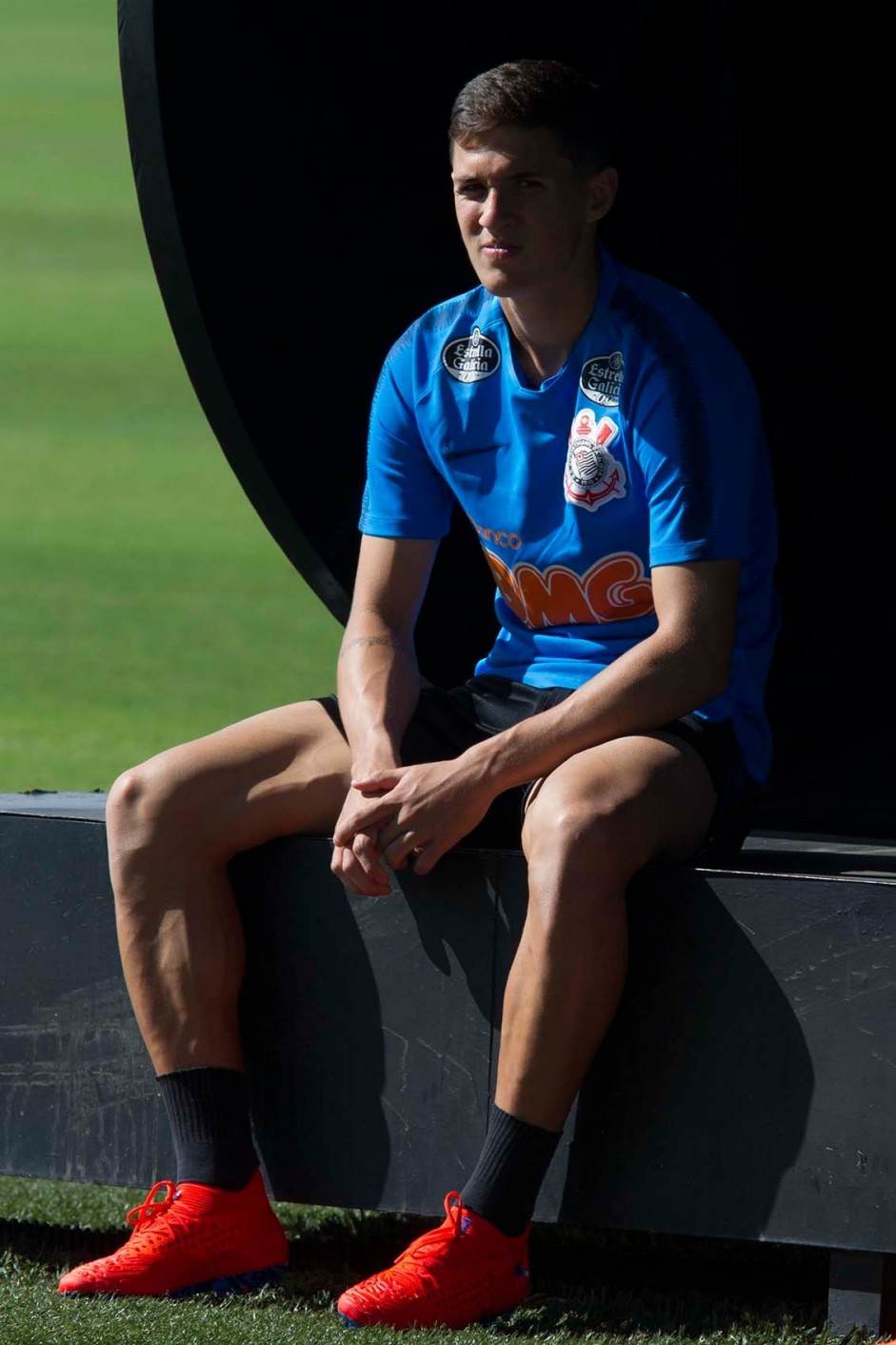 Mateus Vital durante o ltimo treino do Corinthians antes de enfrentar a Chapecoense