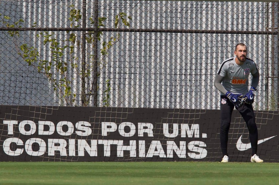 Walter no último treino do Corinthians antes de enfrentar a Chapecoense