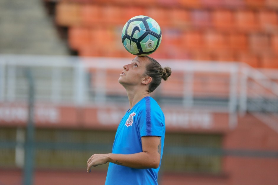 Pardal no treino desta terça-feira pelo Corinthians Futebol Feminino