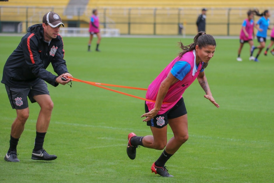 Juliete no treinamento do Corinthians Futebol Feminino desta tera-feira