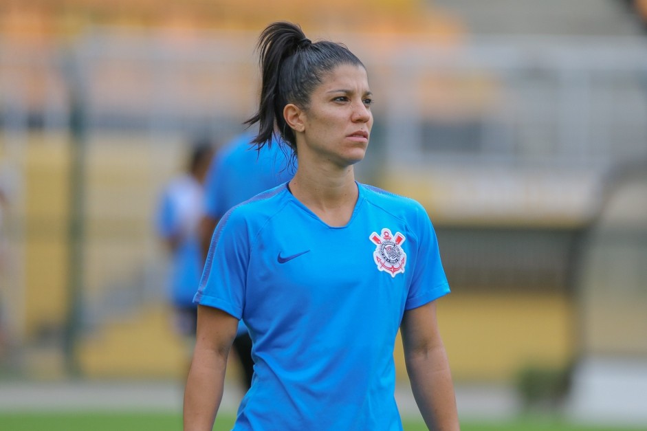 Paulinha no treinamento do Corinthians Futebol Feminino desta tera-feira