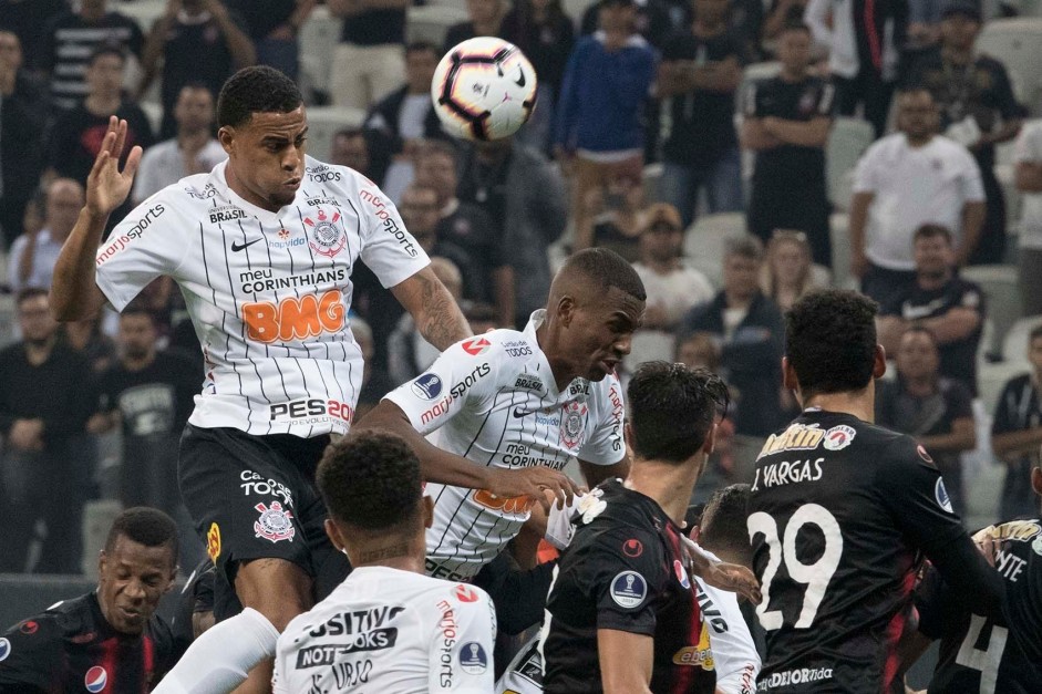 Gustagol durante a vitria sobre o Deportivo Lara, na Arena Corinthians, pela Sul-Americana