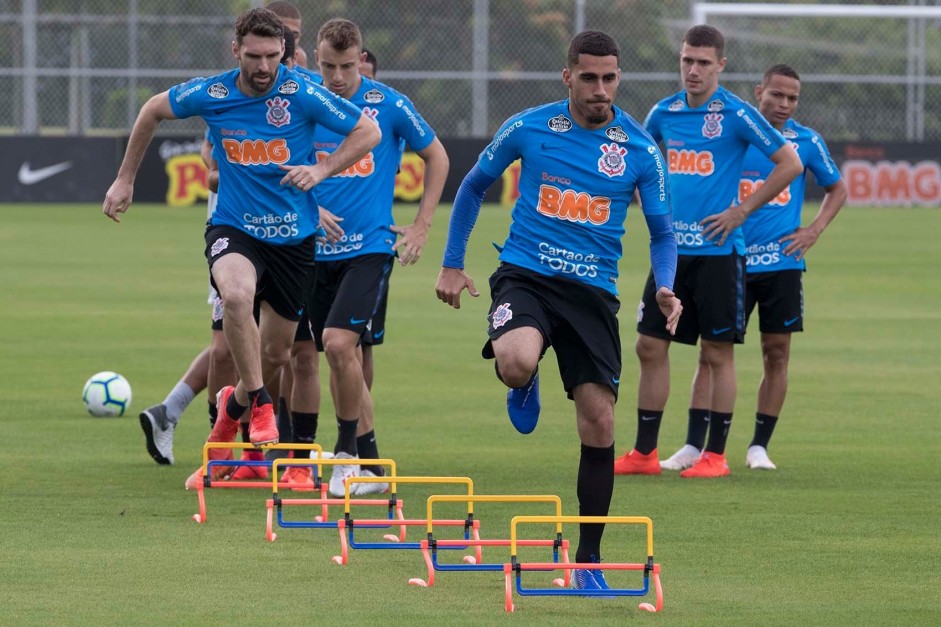 Gabriel, Boselli e companheiros no treino de hoje no CT