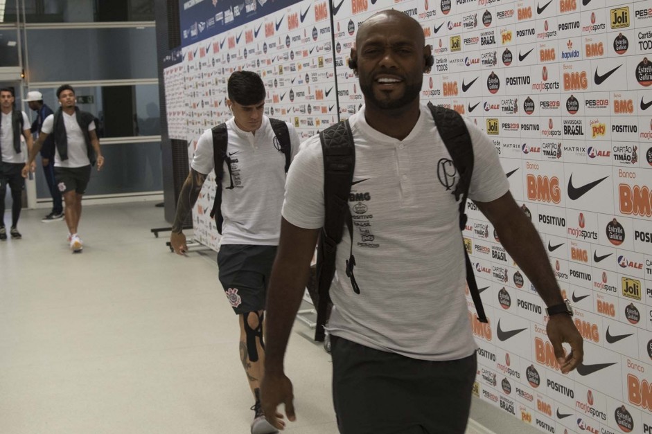 Love chegando  Arena Corinthians para jogo contra o So Paulo, pelo Brasileiro 2019